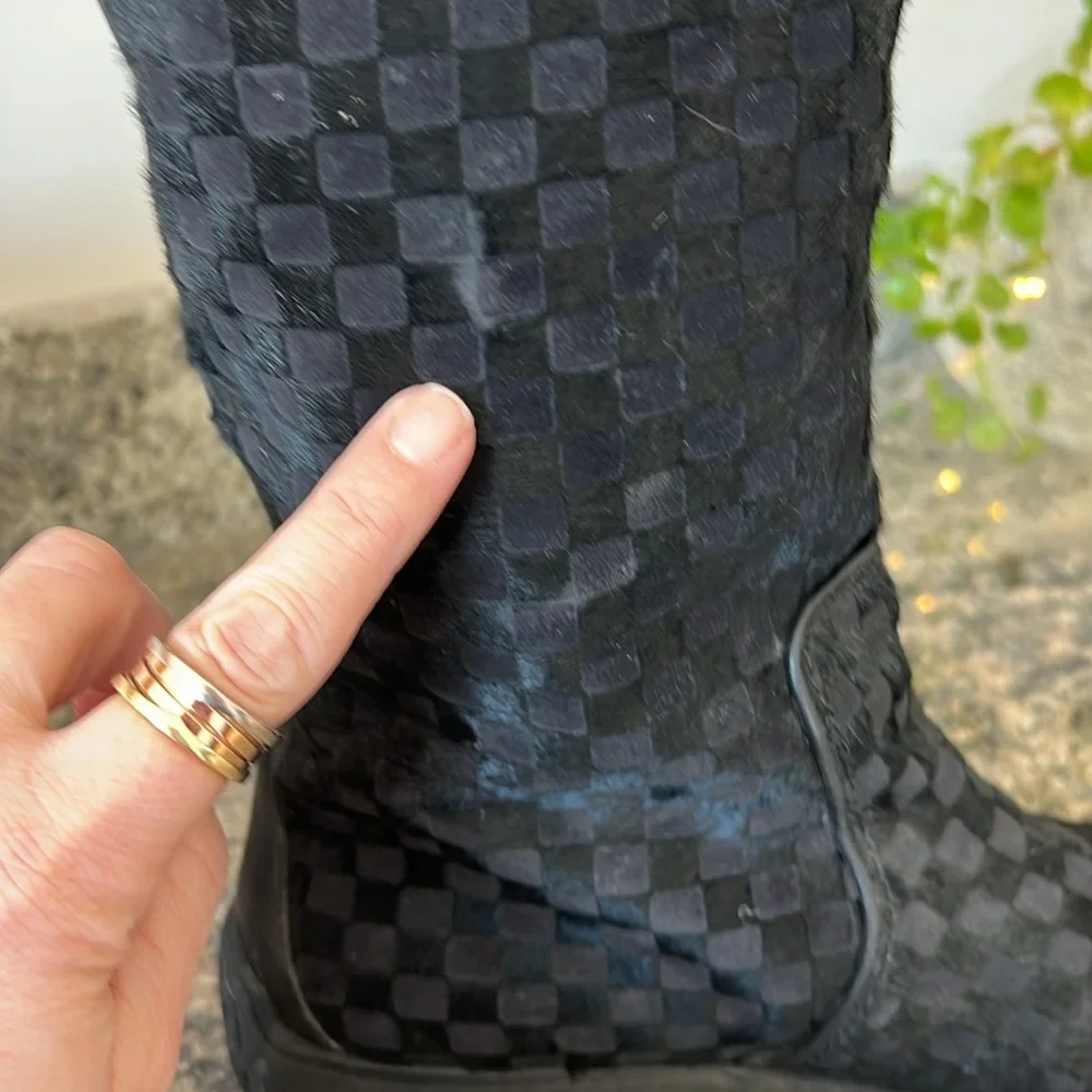 Louis Vuitton Calf Hair Damier Boots